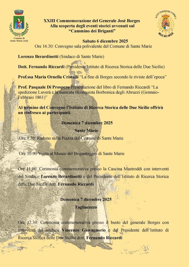 XXIII Commemorazione del Generale Josè Borges