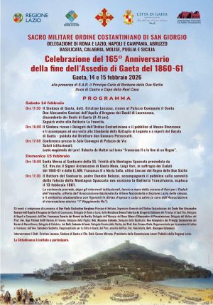 165° Anniversario della fine dell'Assedio di Gaeta